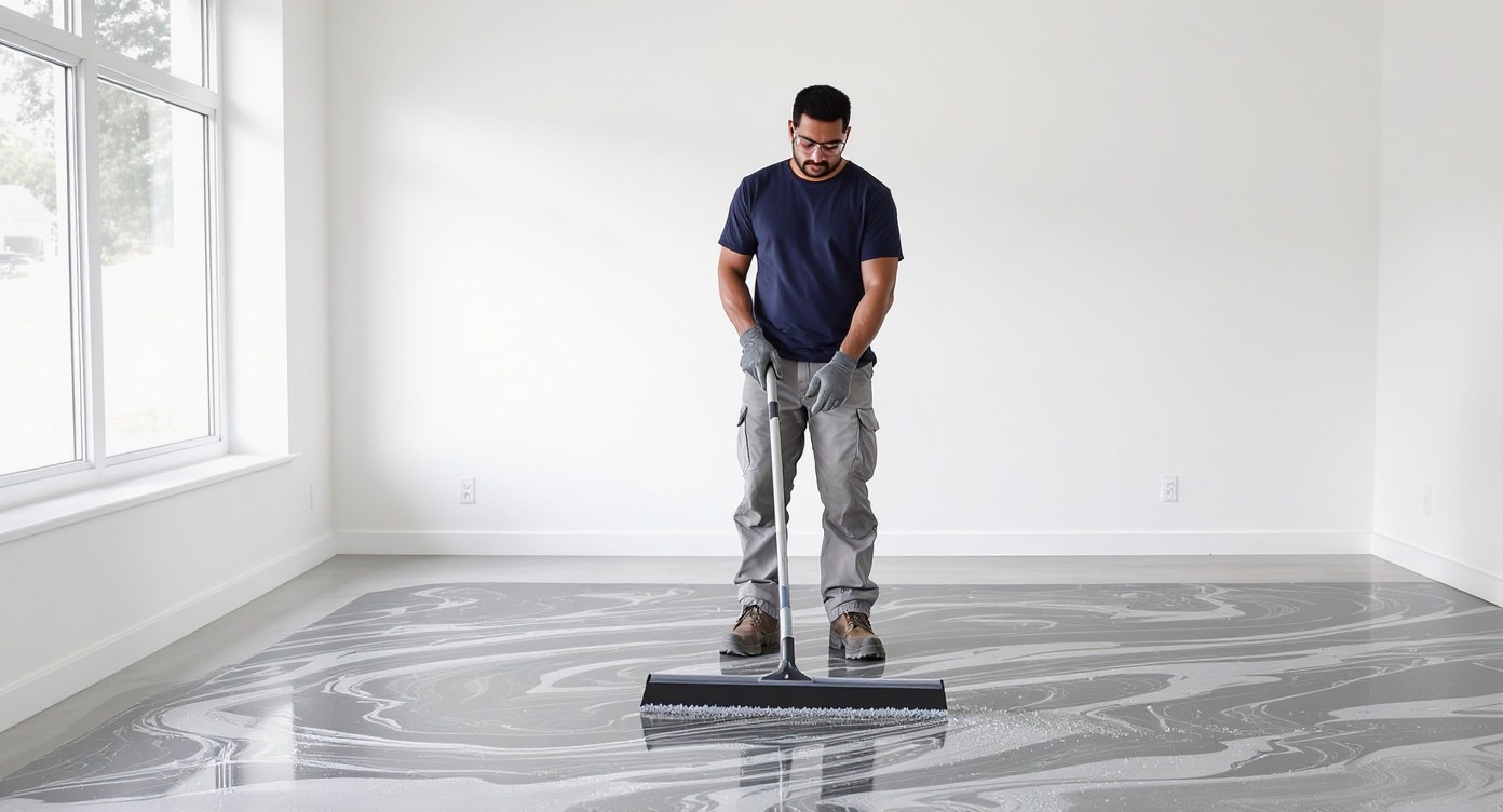 Decorative metallic epoxy floor finished by Lodestone Flooring & Epoxy Coat Pro in Los Angeles